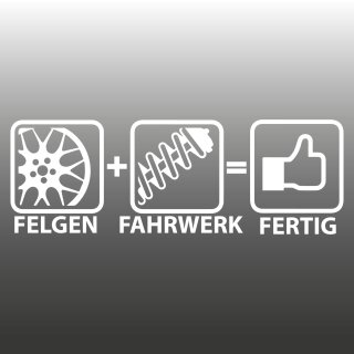Felgen+Fahrwerk=Fertig Aufkleber