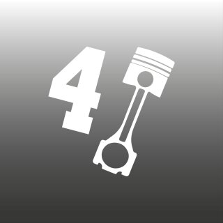 V4-Zylinder Aufkleber