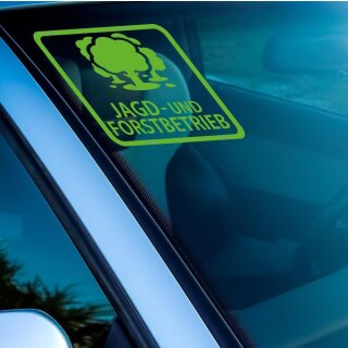 Jagd und Forstbetrieb Aufkleber F&ouml;rster Bekleidung Fernglas Stecher Waldmannshei wild wald j&auml;ger Autoaufkleber