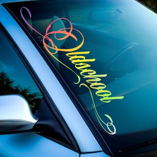 Oldschool Autoaufkleber slick oil Hologramm