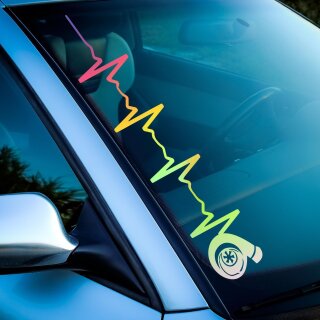 Herzschlag Turbo  Autoaufkleber slick oil Hologramm