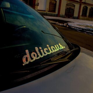 delicious. Aufkleber Hologramm Sticker