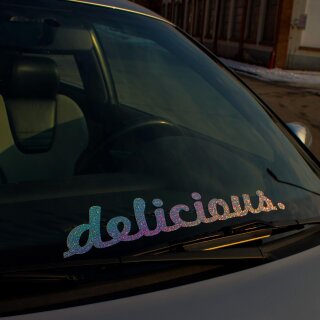 delicious. Aufkleber Hologramm Sticker