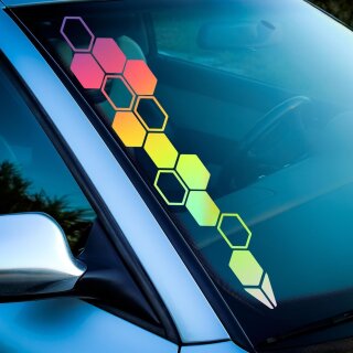 Rauten  Auto Aufkleber Hologramm Style Oilslick