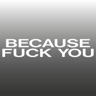 BECAUSE FUCK YOU Aufkleber
