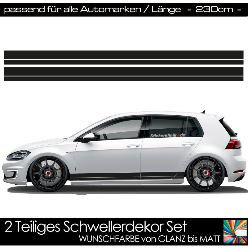 Für BMW Motorhaube Auto Aufkleber Streifen Dekor Racing Stickers MATT  SCHWARZ