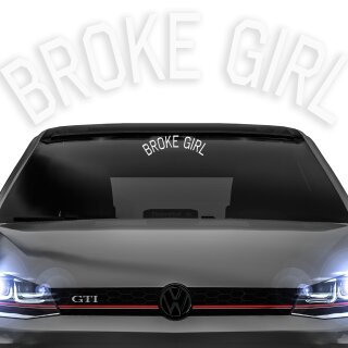 Broke Girl Frontscheibenaufkleber HOLOGRAMM SILBER GLATT