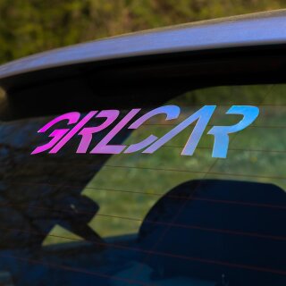 GIRLCAR Aufkleber Tuningsticker HOLOGRAMM GLITZER SILBER 30cm au&szlig;en