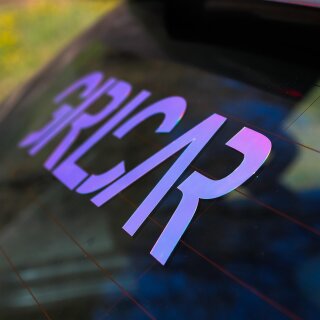 GIRLCAR Aufkleber Tuningsticker HOLOGRAMM GLITZER SILBER 30cm au&szlig;en