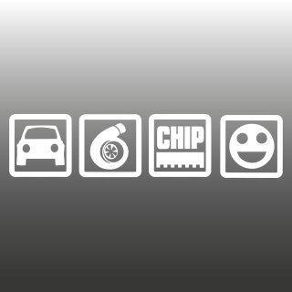 Auto+Turbo+Chip=Fun Auto-Aufkleber