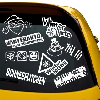 11 Winteraufkleber, drfit Modus, Schneeflitchen HOLOGRAMM MOSAIK GR&Uuml;N au&szlig;en