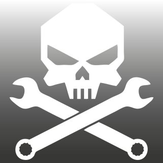 Totenkopf-Schraubenschl&uuml;ssel Aufkleber